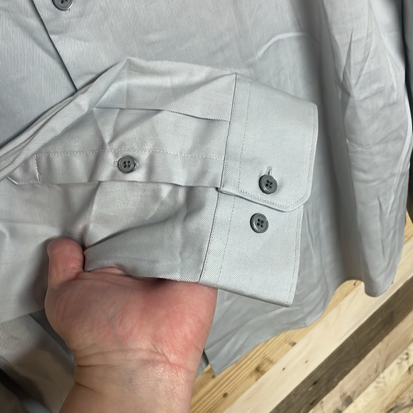 Express 1MX size XXL Slim gray button down dress shirt easy care quick dry - Picture 4 of 7
